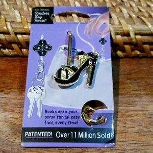 GOLD & BLACK SHOE Alexx Finders Key Purse Keychain/Hook for bag, purse & more